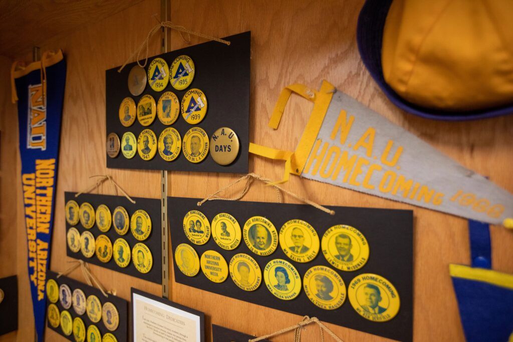 N A U dedicatee buttons honoring past N A U community leaders.